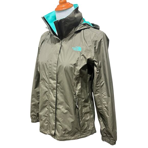 The North Face Women's Venture 2 Olive Army Green Hooded Rain Jacket SIZE Medium - Picture 2 of 7